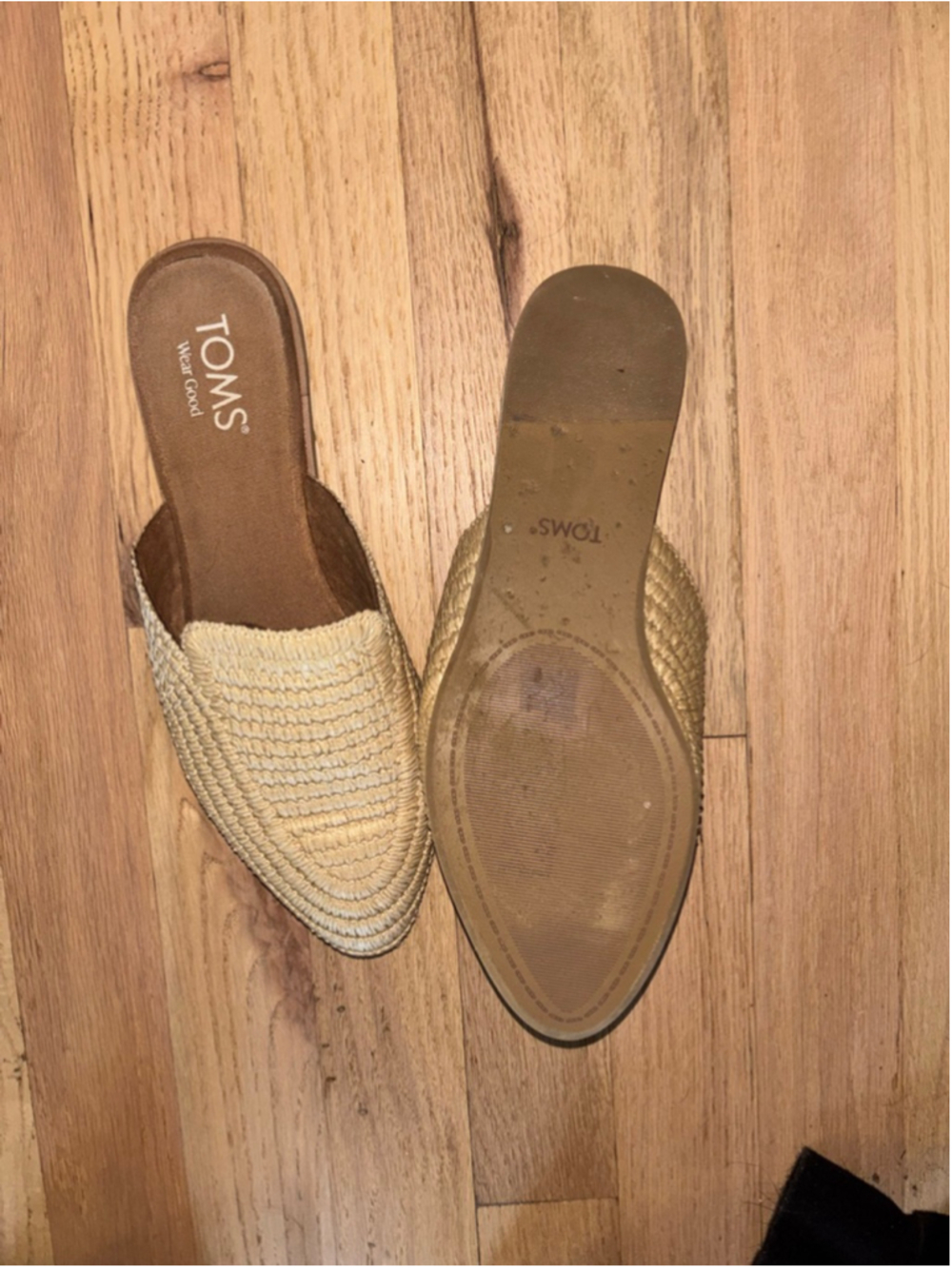 Tom’s Rafia Woven Mules Natural Minimalist Style Cloudfoam Comfort Women’s 7 - Picture 5 of 6